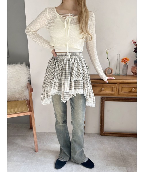 PHILLY（フィリー）の「【PHILLY】ランダムヘムチェックスカート（スカート・レディース・ブラック/ベージュ・FREE）」の17枚目の写真