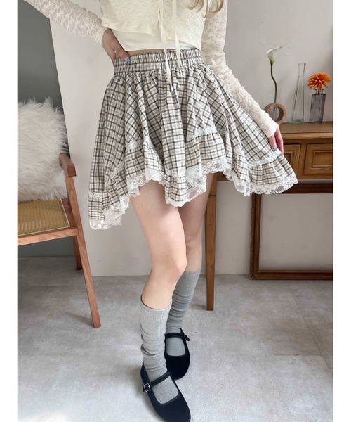 PHILLY（フィリー）の「【PHILLY】ランダムヘムチェックスカート（スカート・レディース・ブラック/ベージュ・FREE）」の9枚目の写真