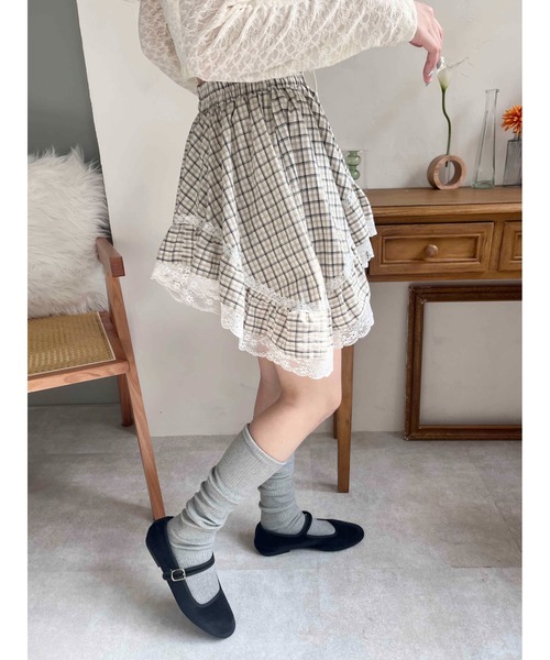 PHILLY（フィリー）の「【PHILLY】ランダムヘムチェックスカート（スカート・レディース・ブラック/ベージュ・FREE）」の10枚目の写真