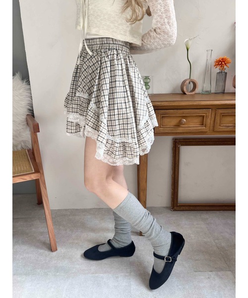 PHILLY（フィリー）の「【PHILLY】ランダムヘムチェックスカート（スカート・レディース・ブラック/ベージュ・FREE）」の11枚目の写真