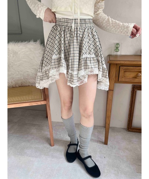 PHILLY（フィリー）の「【PHILLY】ランダムヘムチェックスカート（スカート・レディース・ブラック/ベージュ・FREE）」の12枚目の写真