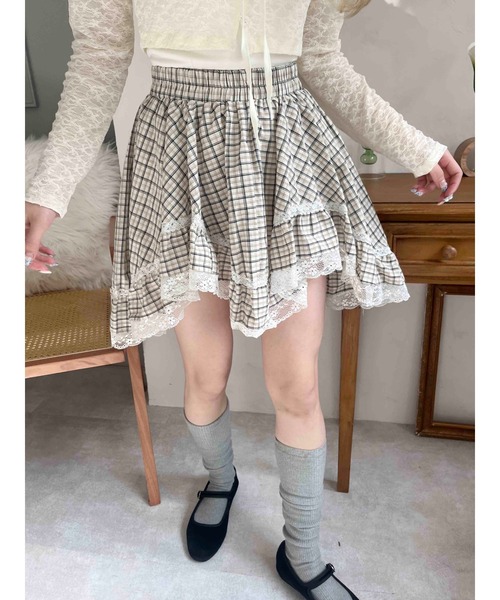 PHILLY（フィリー）の「【PHILLY】ランダムヘムチェックスカート（スカート・レディース・ブラック/ベージュ・FREE）」の13枚目の写真