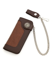 an meets zakka（アンミツザッカ）の「an meets zakka ネイティブ刻印コンチョウォレットチェーン付きパイソン型押しカウレザー長財布（財布）」