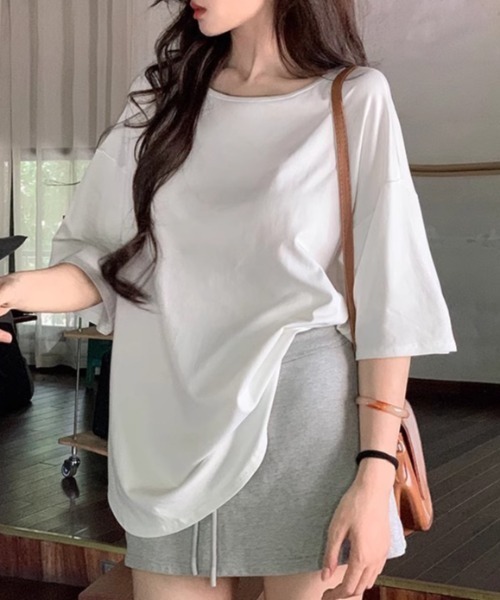 LADY LIKE(レディライク)の「クロスデザイン肌見せTシャツ(Tシャツ/カットソー・レディース・ブラック/グレー/ホワイト・M)」の18枚目の写真