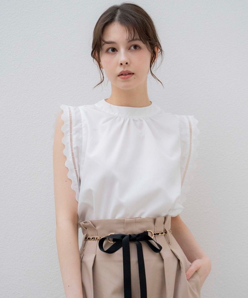 NOELA（ノエラ）の「スカラノースリブラウス（シャツ/ブラウス・レディース・イエロー/サックスブルー/オフホワイト・フリー）」の3枚目の写真