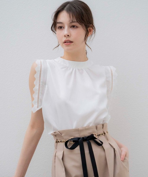 NOELA（ノエラ）の「スカラノースリブラウス（シャツ/ブラウス・レディース・イエロー/サックスブルー/オフホワイト・フリー）」の5枚目の写真