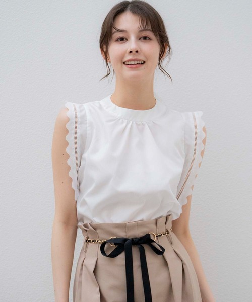 NOELA（ノエラ）の「スカラノースリブラウス（シャツ/ブラウス・レディース・イエロー/サックスブルー/オフホワイト・フリー）」の6枚目の写真