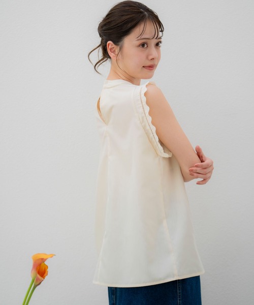 NOELA（ノエラ）の「スカラノースリブラウス（シャツ/ブラウス・レディース・イエロー/サックスブルー/オフホワイト・フリー）」の11枚目の写真