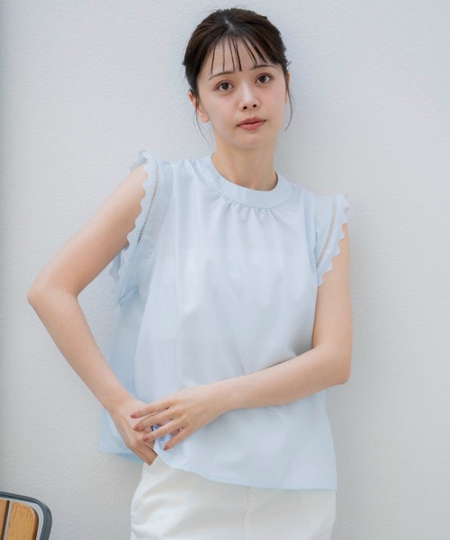 NOELA（ノエラ）の「スカラノースリブラウス（シャツ/ブラウス・レディース・イエロー/サックスブルー/オフホワイト・フリー）」の16枚目の写真