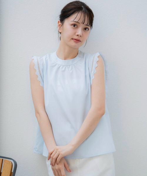 NOELA（ノエラ）の「スカラノースリブラウス（シャツ/ブラウス・レディース・イエロー/サックスブルー/オフホワイト・フリー）」の17枚目の写真