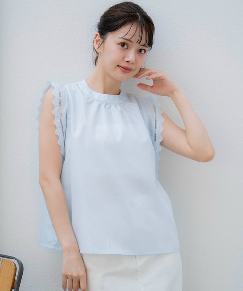 NOELA（ノエラ）の「スカラノースリブラウス（シャツ/ブラウス・レディース・イエロー/サックスブルー/オフホワイト・フリー）」の18枚目の写真