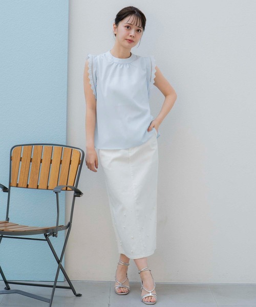 NOELA（ノエラ）の「スカラノースリブラウス（シャツ/ブラウス・レディース・イエロー/サックスブルー/オフホワイト・フリー）」の21枚目の写真