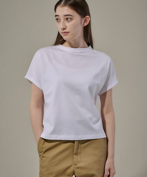HANDVAERK キャップスリーブ 半袖 Tシャツ ホワイト S handvaerk | 60/2 キャップスリーブTシャツ SOLID WOMEN（T
