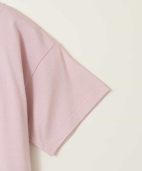 a.v.v（アーヴェヴェ）の「【接触冷感/ジメジメ対策/毛玉になりにくい/安心の綿100％/イージーケア】[100-130]ロゴ刺繍ゆるTシャツ（Tシャツ/カットソー・キッズ・ブラック/ホワイト/ライトピンク/ミント・100/110/120/130）」の8枚目の写真