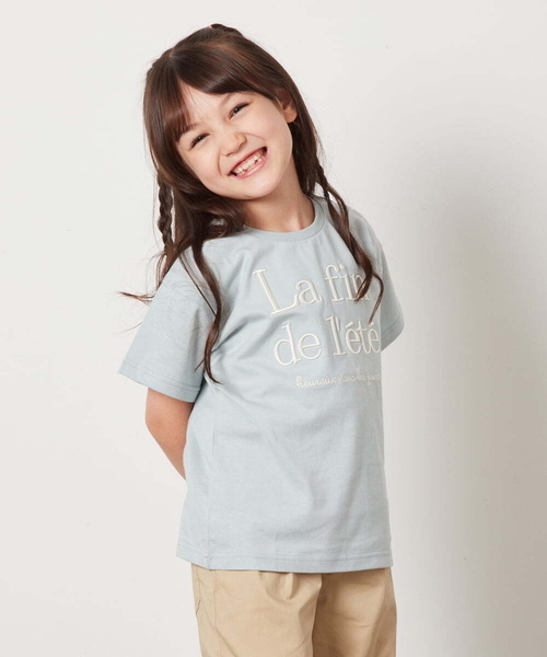 a.v.v（アーヴェヴェ）の「【接触冷感/ジメジメ対策/毛玉になりにくい/安心の綿100％/イージーケア】[100-130]ロゴ刺繍ゆるTシャツ（Tシャツ/カットソー・キッズ・ブラック/ホワイト/ライトピンク/ミント・100/110/120/130）」の12枚目の写真