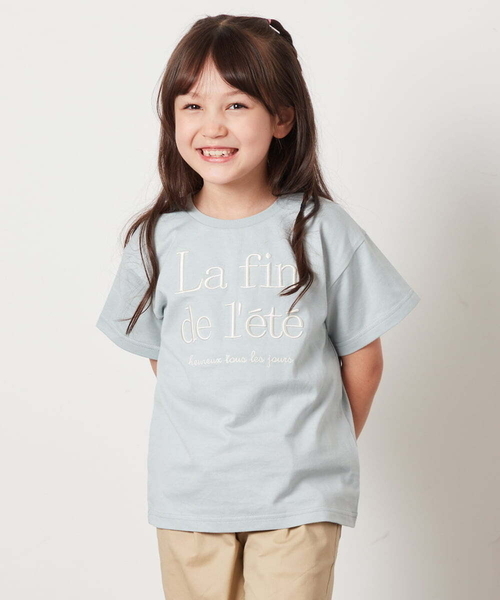 a.v.v（アーヴェヴェ）の「【接触冷感/ジメジメ対策/毛玉になりにくい/安心の綿100％/イージーケア】[100-130]ロゴ刺繍ゆるTシャツ（Tシャツ/カットソー・キッズ・ブラック/ホワイト/ライトピンク/ミント・100/110/120/130）」の13枚目の写真