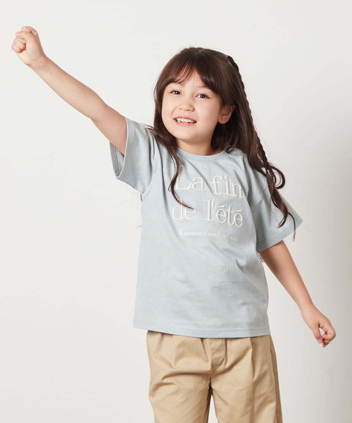 a.v.v（アーヴェヴェ）の「【接触冷感/ジメジメ対策/毛玉になりにくい/安心の綿100％/イージーケア】[100-130]ロゴ刺繍ゆるTシャツ（Tシャツ/カットソー・キッズ・ブラック/ホワイト/ライトピンク/ミント・100/110/120/130）」の14枚目の写真