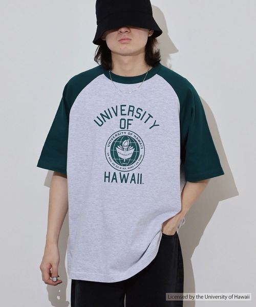 FUNALIVE(ファンアライブ)の「OVERSIZED RAGLAN T-SHIRT カレッジ ラグラン(Tシャツ/カットソー・メンズ・ネイビー/グリーン・L/M)」の2枚目の写真