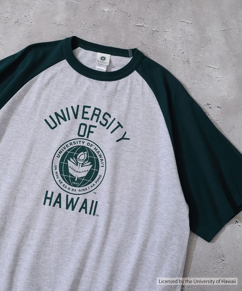 FUNALIVE(ファンアライブ)の「OVERSIZED RAGLAN T-SHIRT カレッジ ラグラン(Tシャツ/カットソー・メンズ・ネイビー/グリーン・L/M)」の3枚目の写真