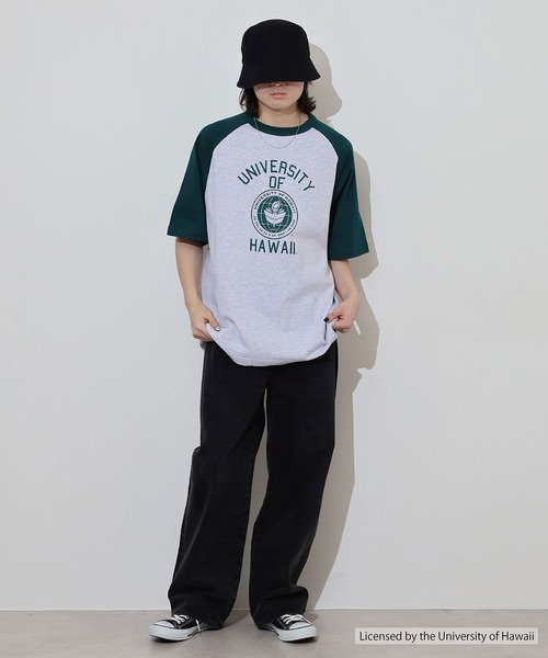 FUNALIVE(ファンアライブ)の「OVERSIZED RAGLAN T-SHIRT カレッジ ラグラン(Tシャツ/カットソー・メンズ・ネイビー/グリーン・L/M)」の16枚目の写真