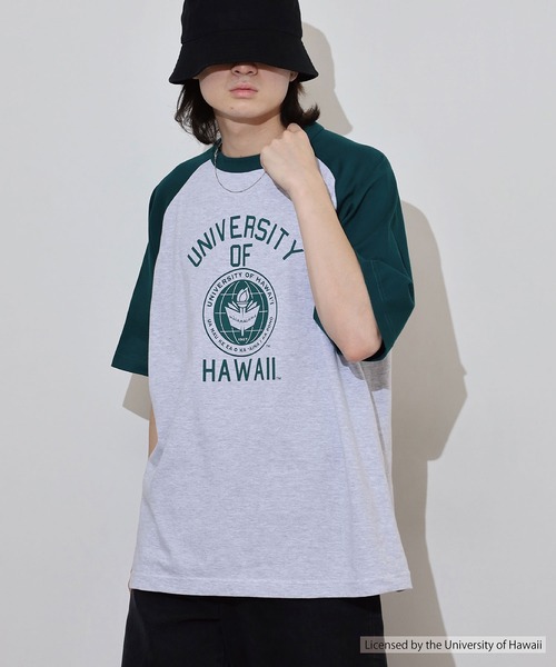 FUNALIVE(ファンアライブ)の「OVERSIZED RAGLAN T-SHIRT カレッジ ラグラン(Tシャツ/カットソー・メンズ・ネイビー/グリーン・L/M)」の10枚目の写真