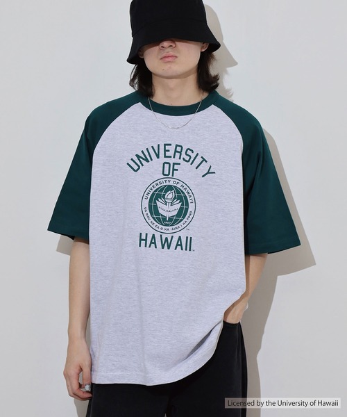 FUNALIVE(ファンアライブ)の「OVERSIZED RAGLAN T-SHIRT カレッジ ラグラン(Tシャツ/カットソー・メンズ・ネイビー/グリーン・L/M)」の5枚目の写真