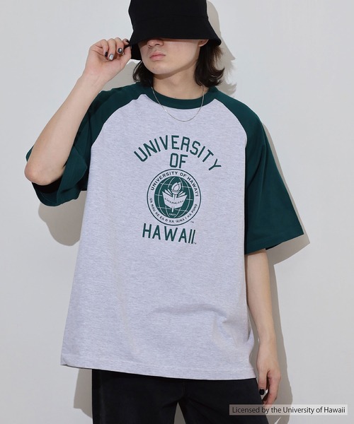 FUNALIVE(ファンアライブ)の「OVERSIZED RAGLAN T-SHIRT カレッジ ラグラン(Tシャツ/カットソー・メンズ・ネイビー/グリーン・L/M)」の8枚目の写真
