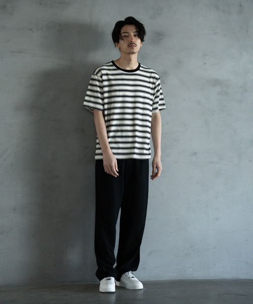 RATTLE TRAP（ラトルトラップ）の「ジャガードボーダーTシャツ（Tシャツ/カットソー・メンズ・ホワイト系/グリーン系・M/L）」の7枚目の写真