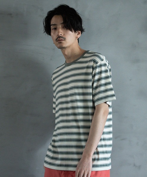 RATTLE TRAP（ラトルトラップ）の「ジャガードボーダーTシャツ（Tシャツ/カットソー・メンズ・ホワイト系/グリーン系・M/L）」の12枚目の写真