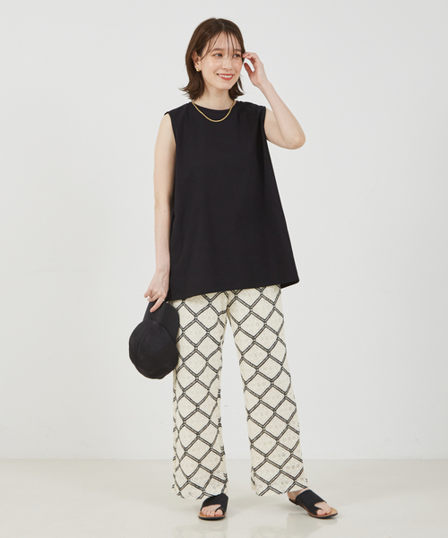 abahouse mavie(アバハウスマヴィ)の「【セットアップ対応】レースイージーストレートパンツ(その他パンツ・レディース・オフホワイト/ブラック・フリー)」の14枚目の写真