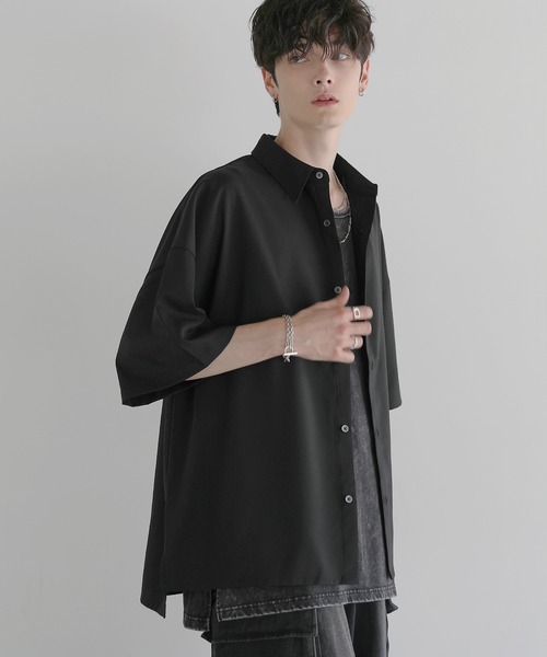 LILL(リル)の「【防シワ】リラクシング半袖レギュラーシャツ(シャツ/ブラウス・メンズ・チャコール/ホワイト/ブラック/ワイン・S/M/L/XL)」の10枚目の写真