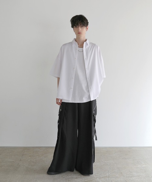 LILL(リル)の「【防シワ】リラクシング半袖レギュラーシャツ(シャツ/ブラウス・メンズ・チャコール/ホワイト/ブラック/ワイン・S/M/L/XL)」の22枚目の写真
