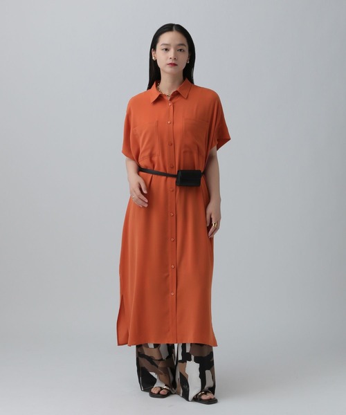 LEPSIM（レプシィム）の「マルチメリットカルゼワンピースSS　290270（ワンピース・レディース・ベージュ/オレンジ/チャコールグレー/ネイビー・FREE）」の4枚目の写真