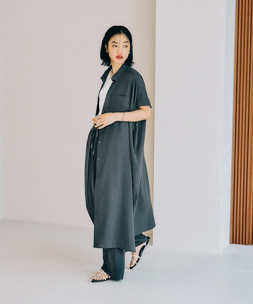 LEPSIM（レプシィム）の「マルチメリットカルゼワンピースSS　290270（ワンピース・レディース・ベージュ/オレンジ/チャコールグレー/ネイビー・FREE）」の8枚目の写真