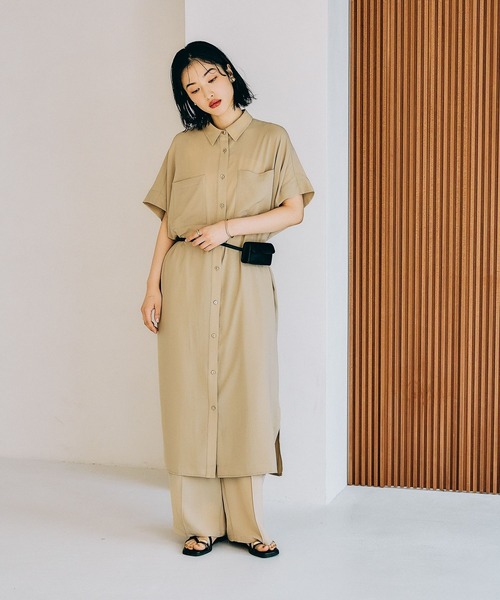 LEPSIM（レプシィム）の「マルチメリットカルゼワンピースSS　290270（ワンピース・レディース・ベージュ/オレンジ/チャコールグレー/ネイビー・FREE）」の10枚目の写真