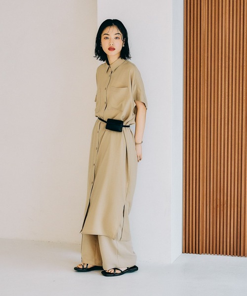 LEPSIM（レプシィム）の「マルチメリットカルゼワンピースSS　290270（ワンピース・レディース・ベージュ/オレンジ/チャコールグレー/ネイビー・FREE）」の12枚目の写真