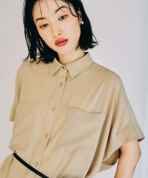 LEPSIM（レプシィム）の「マルチメリットカルゼワンピースSS　290270（ワンピース・レディース・ベージュ/オレンジ/チャコールグレー/ネイビー・FREE）」の14枚目の写真