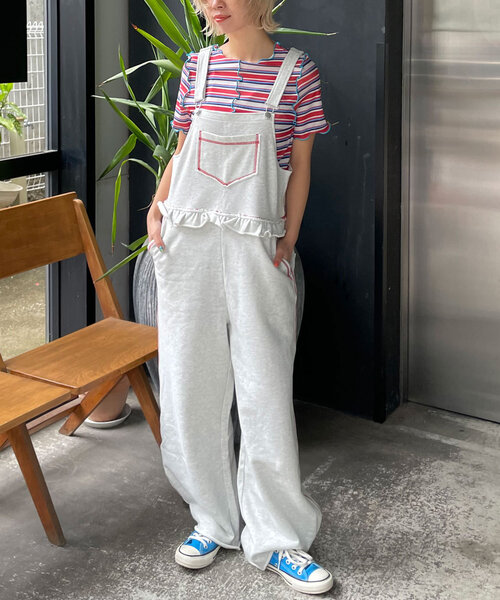 HELLO.SANFRANCISCO(ハローサンフランシスコ)の「【HELLO.SANFRANCISCO/ハローサンフランシスコ】マルチボーダーメロートップス(Tシャツ/カットソー・レディース・ブラウン/レッド/グリーン・ONE SIZE)」の21枚目の写真