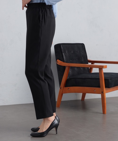GALLORIA(ギャローリア)の「【キレメクパンツ】2wayストレッチ さらっと快適 麻調テーパードパンツ(その他パンツ・レディース・ライトベージュ/スモークピンク/ブラック/ネイビー・LL/S/M/L)」の6枚目の写真
