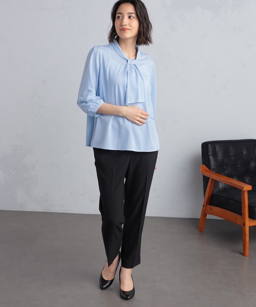 GALLORIA(ギャローリア)の「【キレメクパンツ】2wayストレッチ さらっと快適 麻調テーパードパンツ(その他パンツ・レディース・ライトベージュ/スモークピンク/ブラック/ネイビー・LL/S/M/L)」の8枚目の写真