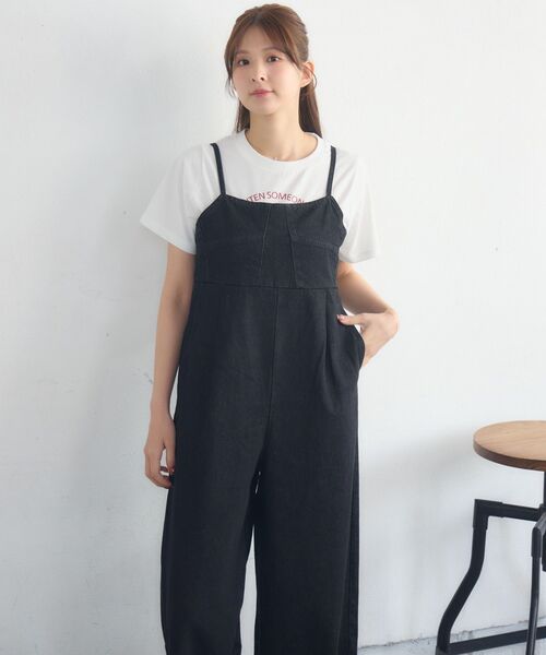 RETRO GIRL(レトロガール)の「アソートワイドサロペット(その他パンツ・レディース・ケミカルウォッシュ/ブルー系その他5/ブラック・FREE)」の13枚目の写真