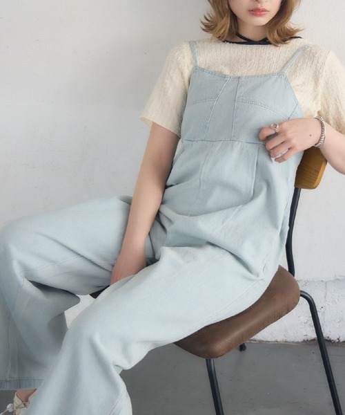 RETRO GIRL(レトロガール)の「アソートワイドサロペット(その他パンツ・レディース・ケミカルウォッシュ/ブルー系その他5/ブラック・FREE)」の3枚目の写真