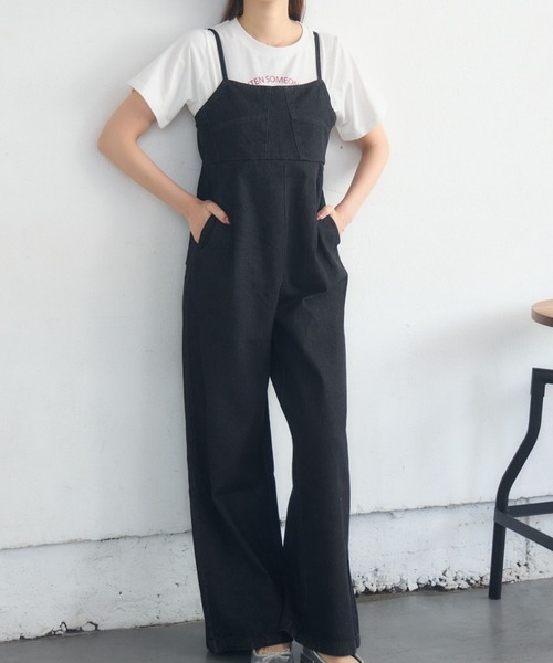 RETRO GIRL(レトロガール)の「アソートワイドサロペット(その他パンツ・レディース・ケミカルウォッシュ/ブルー系その他5/ブラック・FREE)」の1枚目の写真