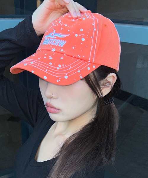 ROMANTIC CROWN（ロマンティッククラウン）の「A'GEM/9 × .kom 『ROMANTIC CROWN/ロマンティック クラウン』 SPLASH PAINTING BALL CAP/スプラッシュペインティングボールキャップ（キャップ・メンズ・ブラック/チャコールグレー/オレンジ/グリーン・FREE）」の20枚目の写真