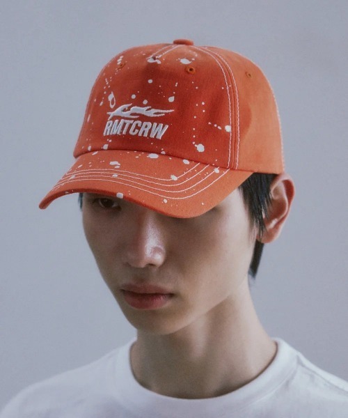 ROMANTIC CROWN（ロマンティッククラウン）の「A'GEM/9 × .kom 『ROMANTIC CROWN/ロマンティック クラウン』 SPLASH PAINTING BALL CAP/スプラッシュペインティングボールキャップ（キャップ・メンズ・ブラック/チャコールグレー/オレンジ/グリーン・FREE）」の14枚目の写真