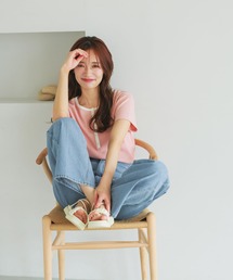 mysty woman | 【WEB限定】無地＆ボーダー/ヘンリーネック半袖Tシャツ  499729(Tシャツ/カットソー)