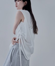ショルダータックドローストリングTシャツ