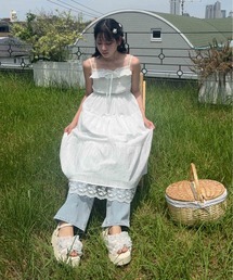 AS KNOW AS plus | ●フリルレース ティアードキャミワンピース(ワンピース)