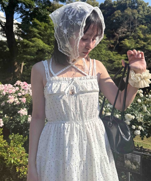 AS KNOW AS plus(アズノゥアズプラス)の「●フリルレース ティアードキャミワンピース(ワンピース・レディース・オフホワイト/ブラック/ブラック系/ホワイト系/ホワイト系1/ネイビー系・FREE)」の13枚目の写真