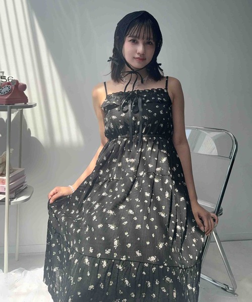 AS KNOW AS plus(アズノゥアズプラス)の「●フリルレース ティアードキャミワンピース(ワンピース・レディース・オフホワイト/ブラック/ブラック系/ホワイト系/ホワイト系1/ネイビー系・FREE)」の19枚目の写真